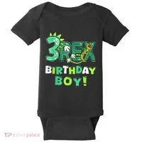 Three Rex 3rd Birthday Third Dinosaur 3 Year Old Baby Bodysuit thumb 0