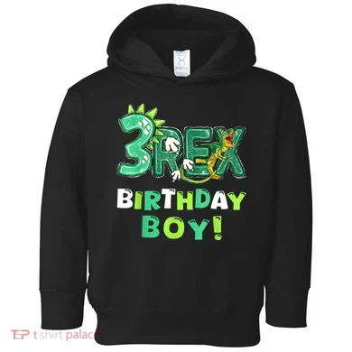 Three Rex 3rd Birthday Third Dinosaur 3 Year Old Toddler Hoodie