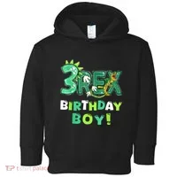 Three Rex 3rd Birthday Third Dinosaur 3 Year Old Toddler Hoodie thumb 0