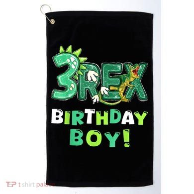 Three Rex 3rd Birthday Third Dinosaur 3 Year Old Golf Towel