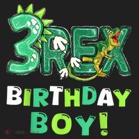 Three Rex 3rd Birthday Third Dinosaur 3 Year Old Golf Towel thumb 3