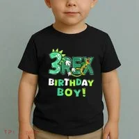 Three Rex 3rd Birthday Third Dinosaur 3 Year Old Toddler T-Shirt thumb 2