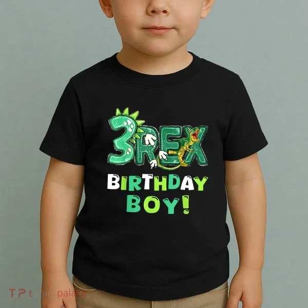 Three Rex 3rd Birthday Third Dinosaur 3 Year Old Toddler T-Shirt