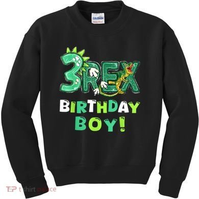 Three Rex 3rd Birthday Third Dinosaur 3 Year Old Kids Sweatshirt