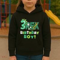 Three Rex 3rd Birthday Third Dinosaur 3 Year Old Kids Hoodie thumb 3