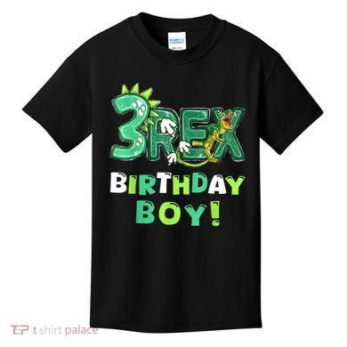Three Rex 3rd Birthday Third Dinosaur 3 Year Old Kids T-Shirt