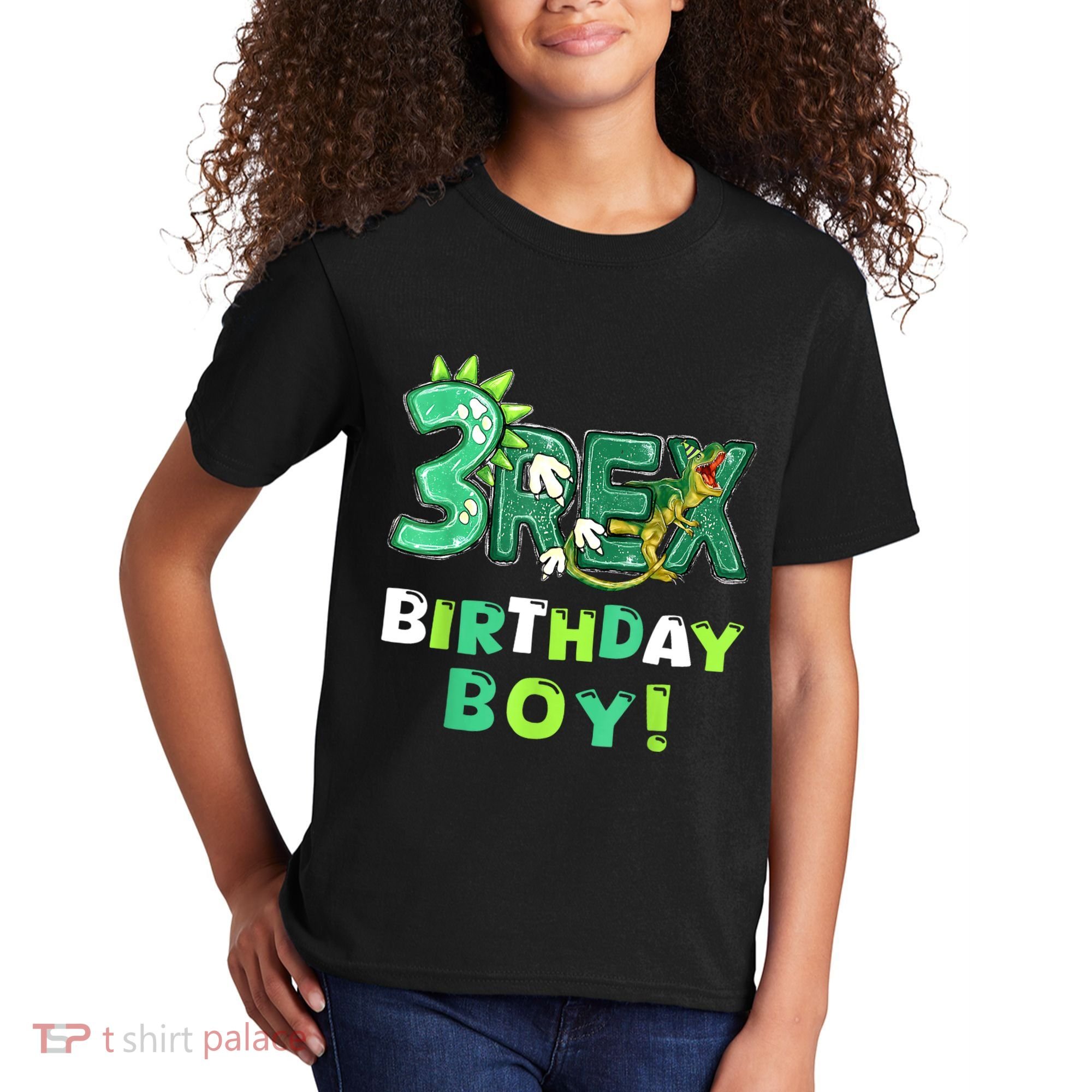 Three Rex 3rd Birthday Third Dinosaur 3 Year Old Kids T-Shirt