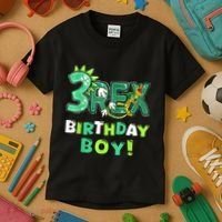 Three Rex 3rd Birthday Third Dinosaur 3 Year Old Kids T-Shirt thumb 3
