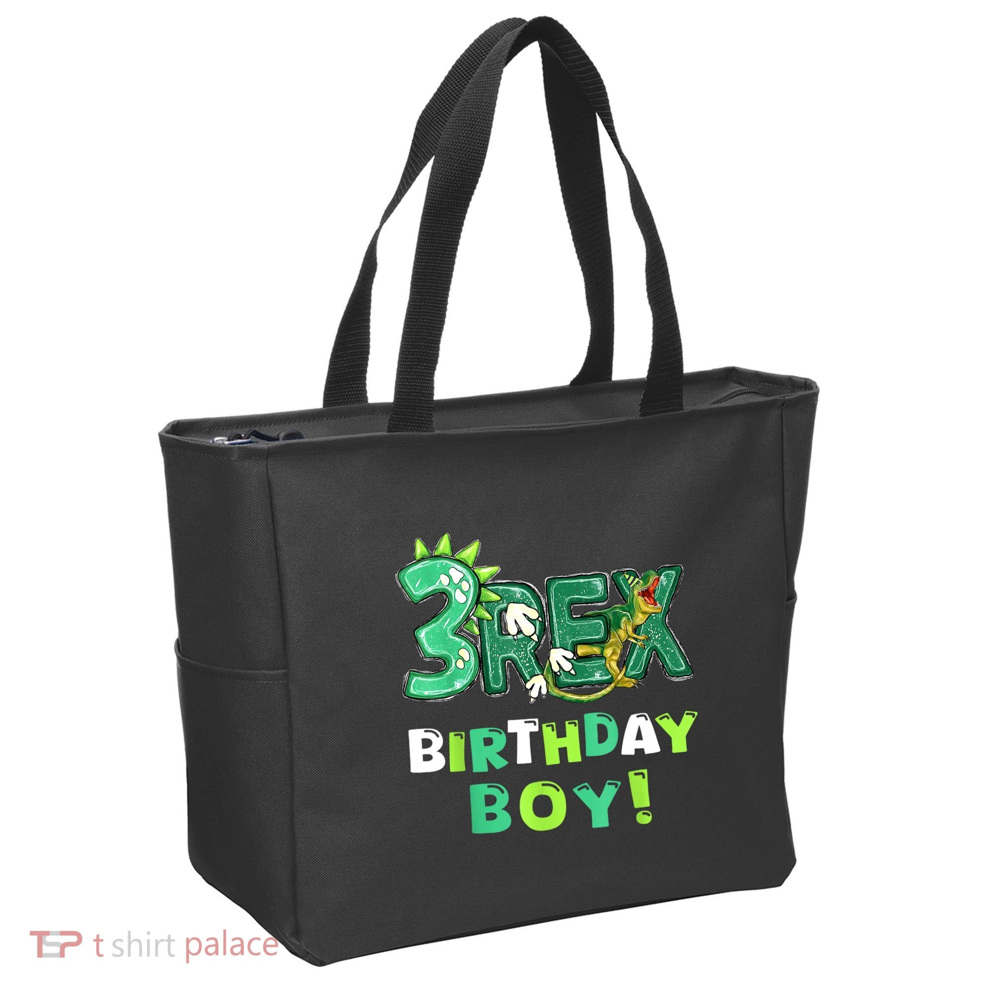 Three Rex 3rd Birthday Third Dinosaur 3 Year Old Tote Bag