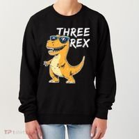 Three Rex 3rd Birthday Gifts Third Dinosaur Boy 3 Years Old Women's Sweatshirt thumb 0
