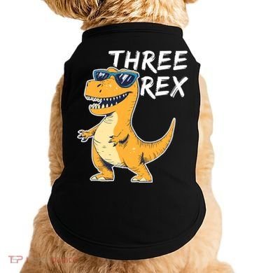 Three Rex 3rd Birthday Gifts Third Dinosaur Boy 3 Years Old Doggie Tank