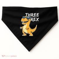 Three Rex 3rd Birthday Gifts Third Dinosaur Boy 3 Years Old USA-Made Doggie Bandana thumb 0