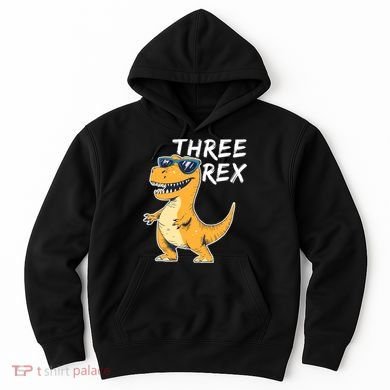Three Rex 3rd Birthday Gifts Third Dinosaur Boy 3 Years Old Hoodie