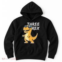 Three Rex 3rd Birthday Gifts Third Dinosaur Boy 3 Years Old Hoodie thumb 0