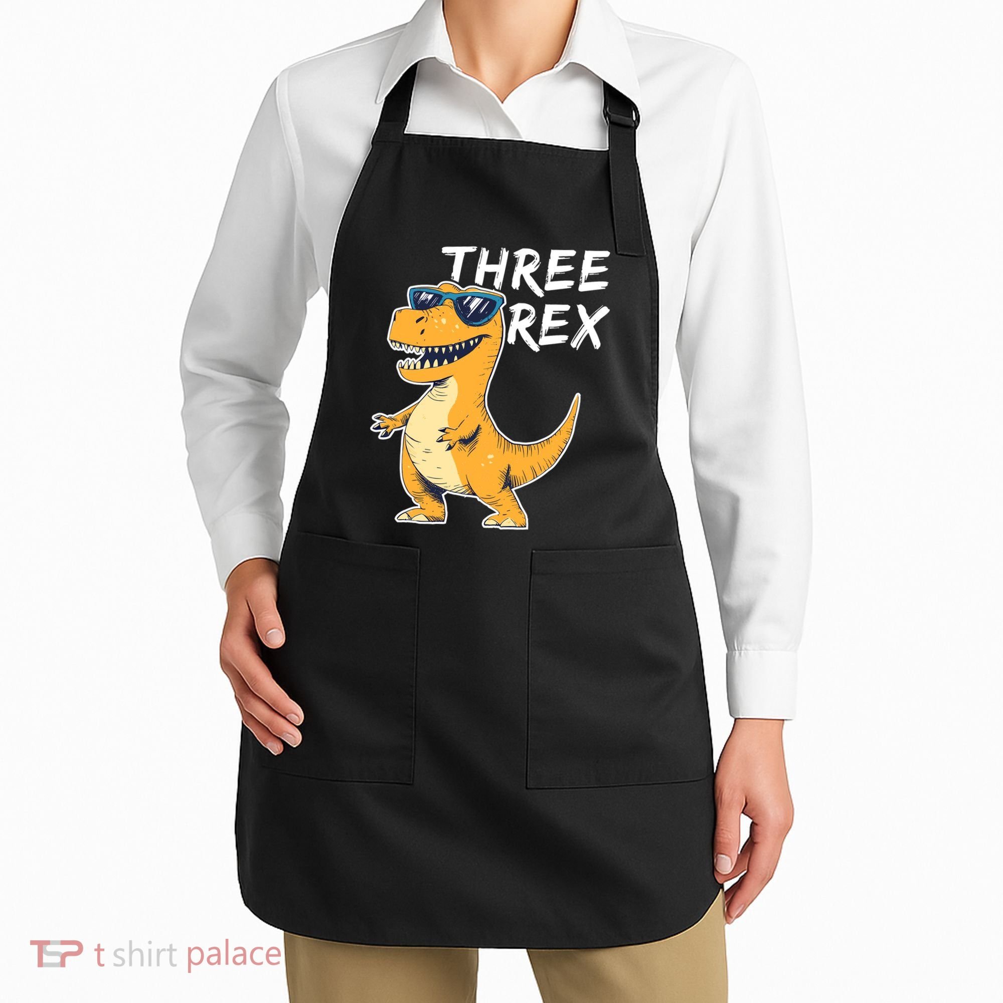 Three Rex 3rd Birthday Gifts Third Dinosaur Boy 3 Years Old Apron