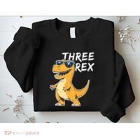 Three Rex 3rd Birthday Gifts Third Dinosaur Boy 3 Years Old Sweatshirt thumb 2