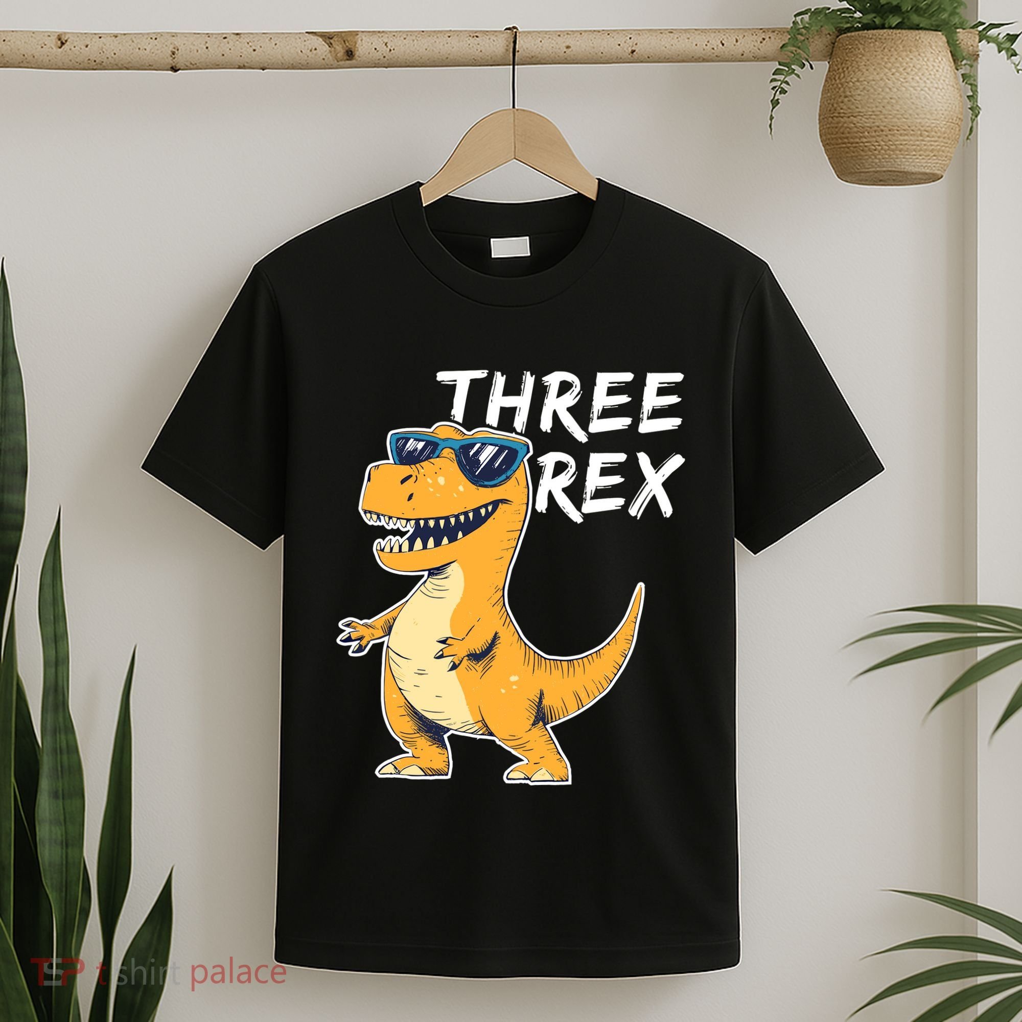 Three Rex 3rd Birthday Gifts Third Dinosaur Boy 3 Years Old T-Shirt