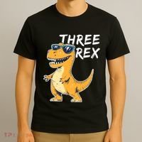 Three Rex 3rd Birthday Gifts Third Dinosaur Boy 3 Years Old T-Shirt thumb 3