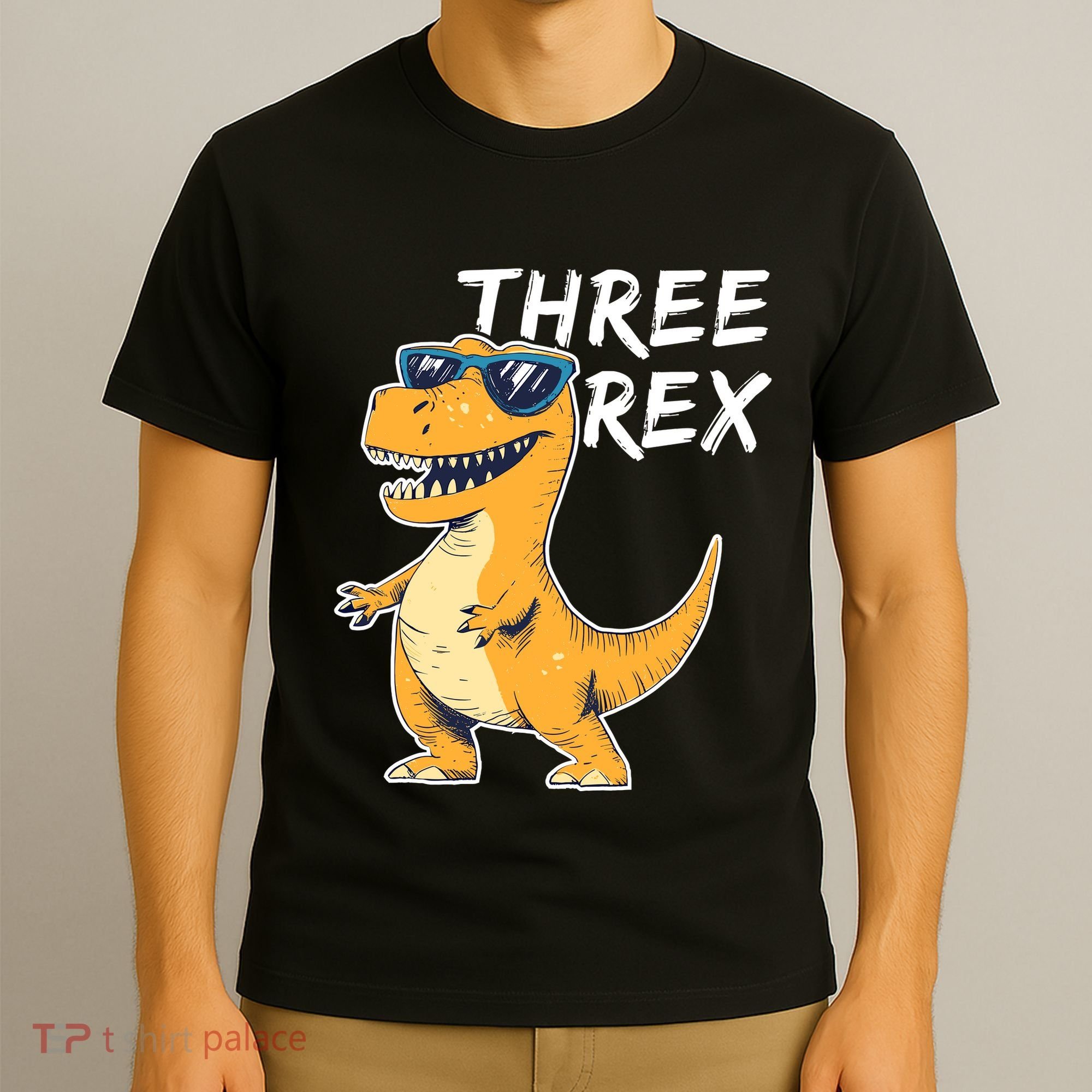 Three Rex 3rd Birthday Gifts Third Dinosaur Boy 3 Years Old T-Shirt