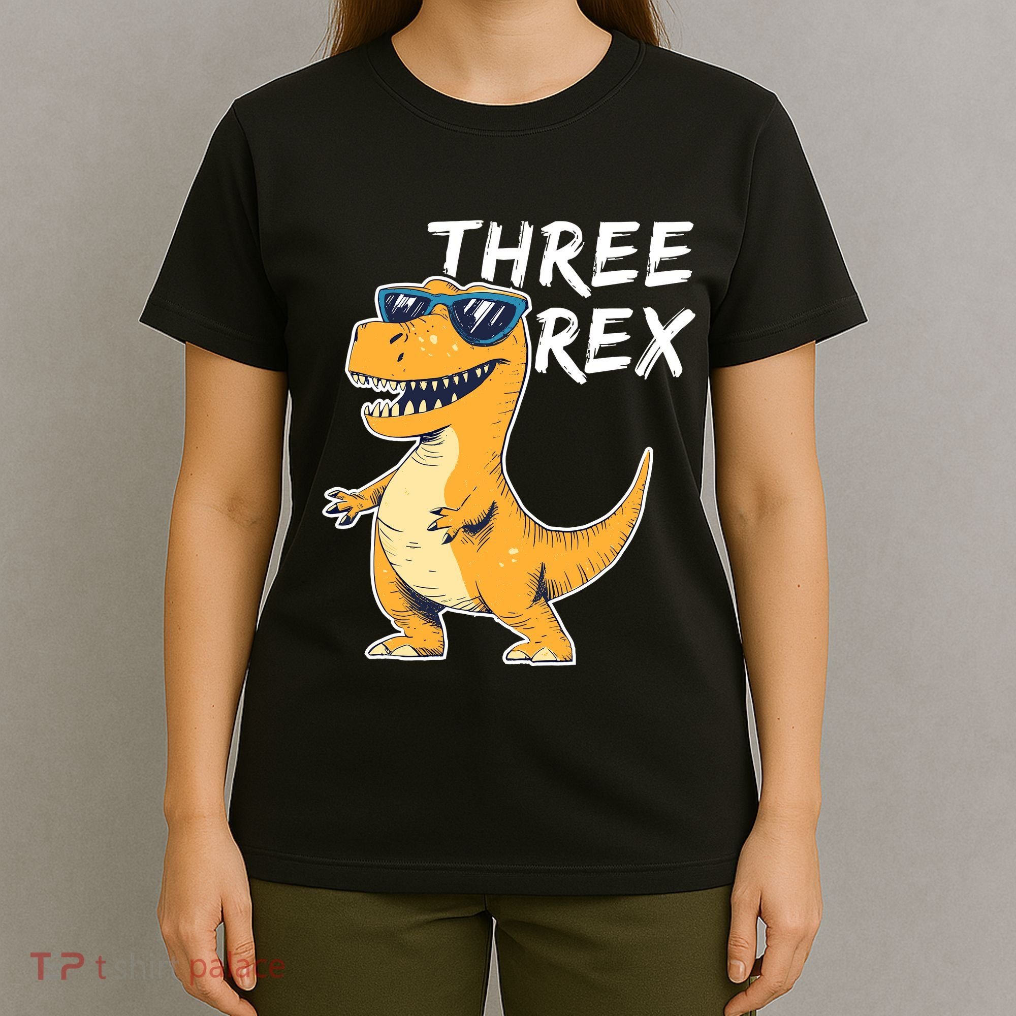 Three Rex 3rd Birthday Gifts Third Dinosaur Boy 3 Years Old T-Shirt