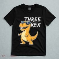 Three Rex 3rd Birthday Gifts Third Dinosaur Boy 3 Years Old T-Shirt thumb 5