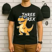 Three Rex 3rd Birthday Gifts Third Dinosaur Boy 3 Years Old T-Shirt thumb 6