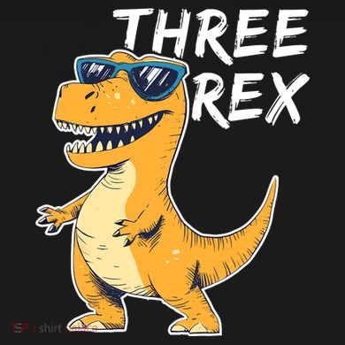 Three Rex 3rd Birthday Gifts Third Dinosaur Boy 3 Years Old T-Shirt