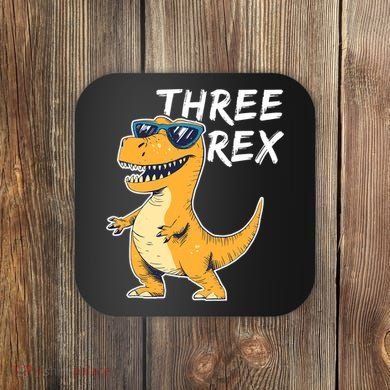 Three Rex 3rd Birthday Gifts Third Dinosaur Boy 3 Years Old Coaster