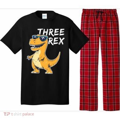 Three Rex 3rd Birthday Gifts Third Dinosaur Boy 3 Years Old Pajama Set