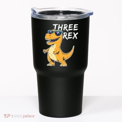 Three Rex 3rd Birthday Gifts Third Dinosaur Boy 3 Years Old Tumbler
