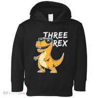 Three Rex 3rd Birthday Gifts Third Dinosaur Boy 3 Years Old Toddler Hoodie thumb 0