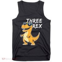 Three Rex 3rd Birthday Gifts Third Dinosaur Boy 3 Years Old Tank Top thumb 0