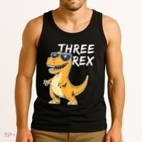 Three Rex 3rd Birthday Gifts Third Dinosaur Boy 3 Years Old Tank Top thumb 3