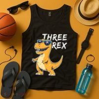 Three Rex 3rd Birthday Gifts Third Dinosaur Boy 3 Years Old Tank Top thumb 4