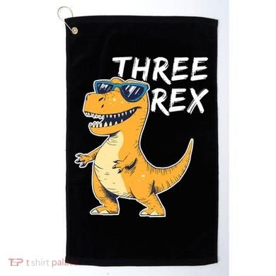 Three Rex 3rd Birthday Gifts Third Dinosaur Boy 3 Years Old Golf Towel