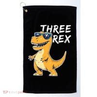 Three Rex 3rd Birthday Gifts Third Dinosaur Boy 3 Years Old Golf Towel thumb 0