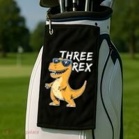 Three Rex 3rd Birthday Gifts Third Dinosaur Boy 3 Years Old Golf Towel thumb 2