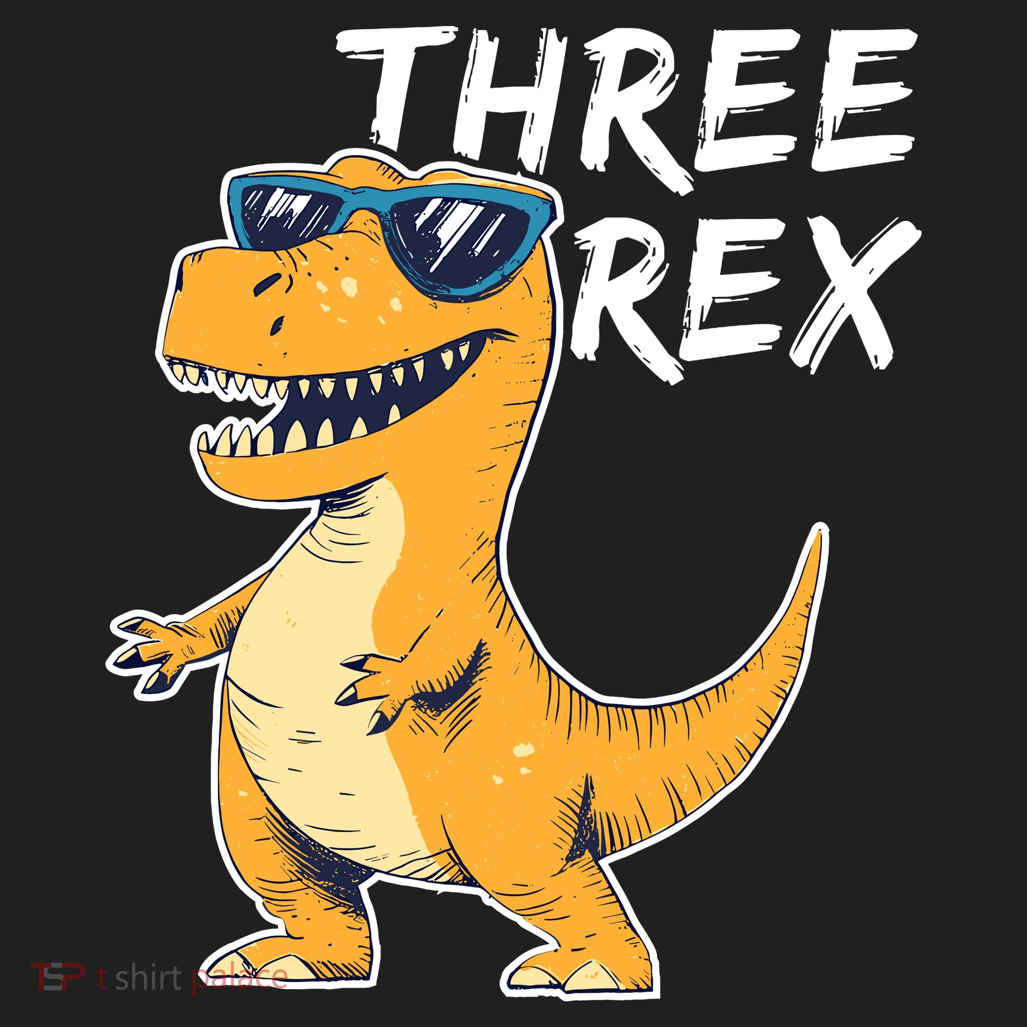 Three Rex 3rd Birthday Gifts Third Dinosaur Boy 3 Years Old Golf Towel