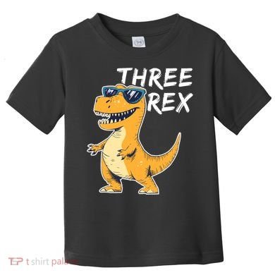 Three Rex 3rd Birthday Gifts Third Dinosaur Boy 3 Years Old Toddler T-Shirt