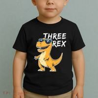 Three Rex 3rd Birthday Gifts Third Dinosaur Boy 3 Years Old Toddler T-Shirt thumb 2