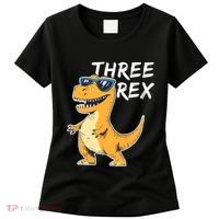 Three Rex 3rd Birthday Gifts Third Dinosaur Boy 3 Years Old Women's T-Shirt thumb 0