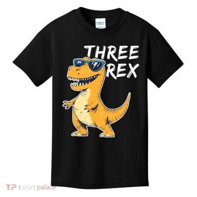 Three Rex 3rd Birthday Gifts Third Dinosaur Boy 3 Years Old Kids T-Shirt