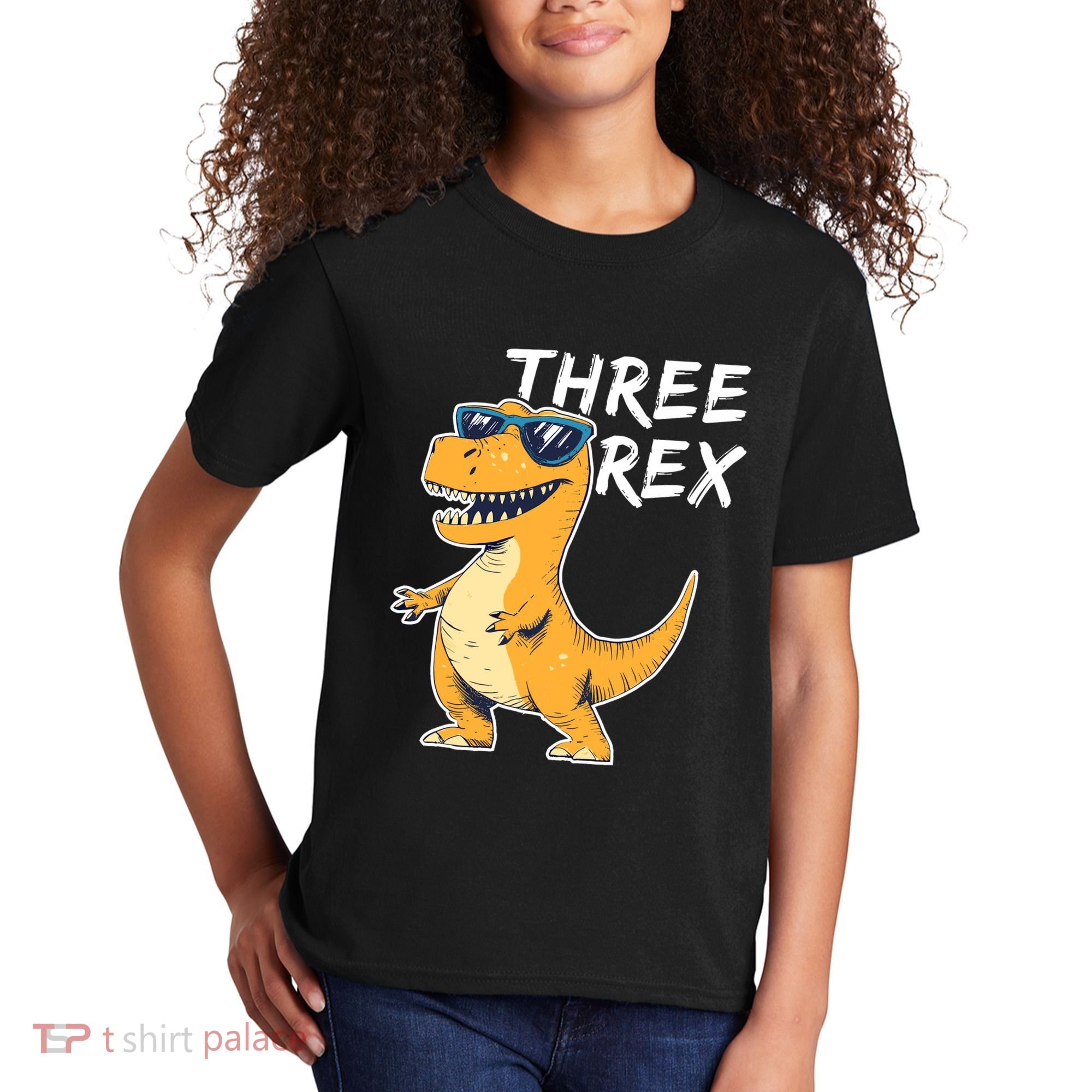 Three Rex 3rd Birthday Gifts Third Dinosaur Boy 3 Years Old Kids T-Shirt