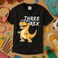 Three Rex 3rd Birthday Gifts Third Dinosaur Boy 3 Years Old Kids T-Shirt thumb 3