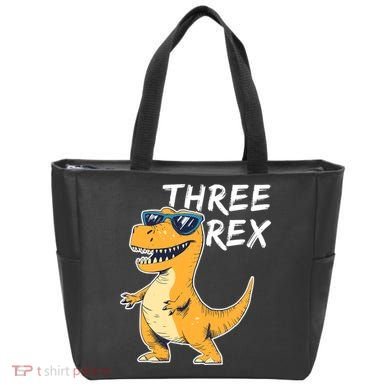 Three Rex 3rd Birthday Gifts Third Dinosaur Boy 3 Years Old Tote Bag