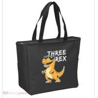 Three Rex 3rd Birthday Gifts Third Dinosaur Boy 3 Years Old Tote Bag thumb 2