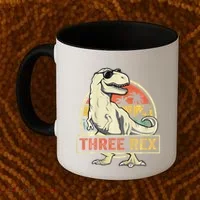 Three Rex 3rd Birthday Third Dinosaur 3 Year Old Coffee Mug thumb 2