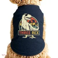 Three Rex 3rd Birthday Third Dinosaur 3 Year Old Doggie Tank thumb 0