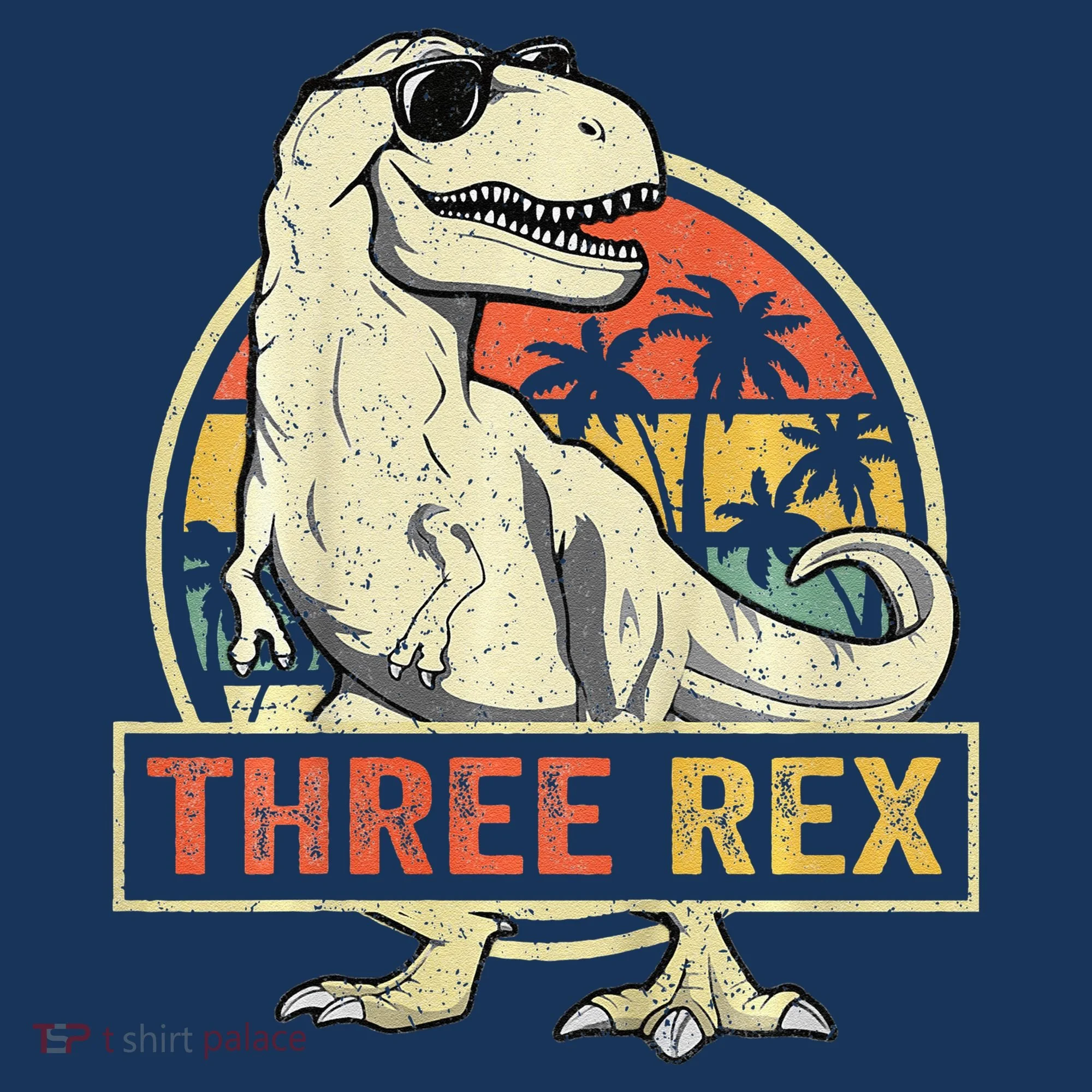 Three Rex 3rd Birthday Third Dinosaur 3 Year Old Doggie Tank