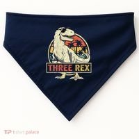 Three Rex 3rd Birthday Third Dinosaur 3 Year Old USA-Made Doggie Bandana thumb 0